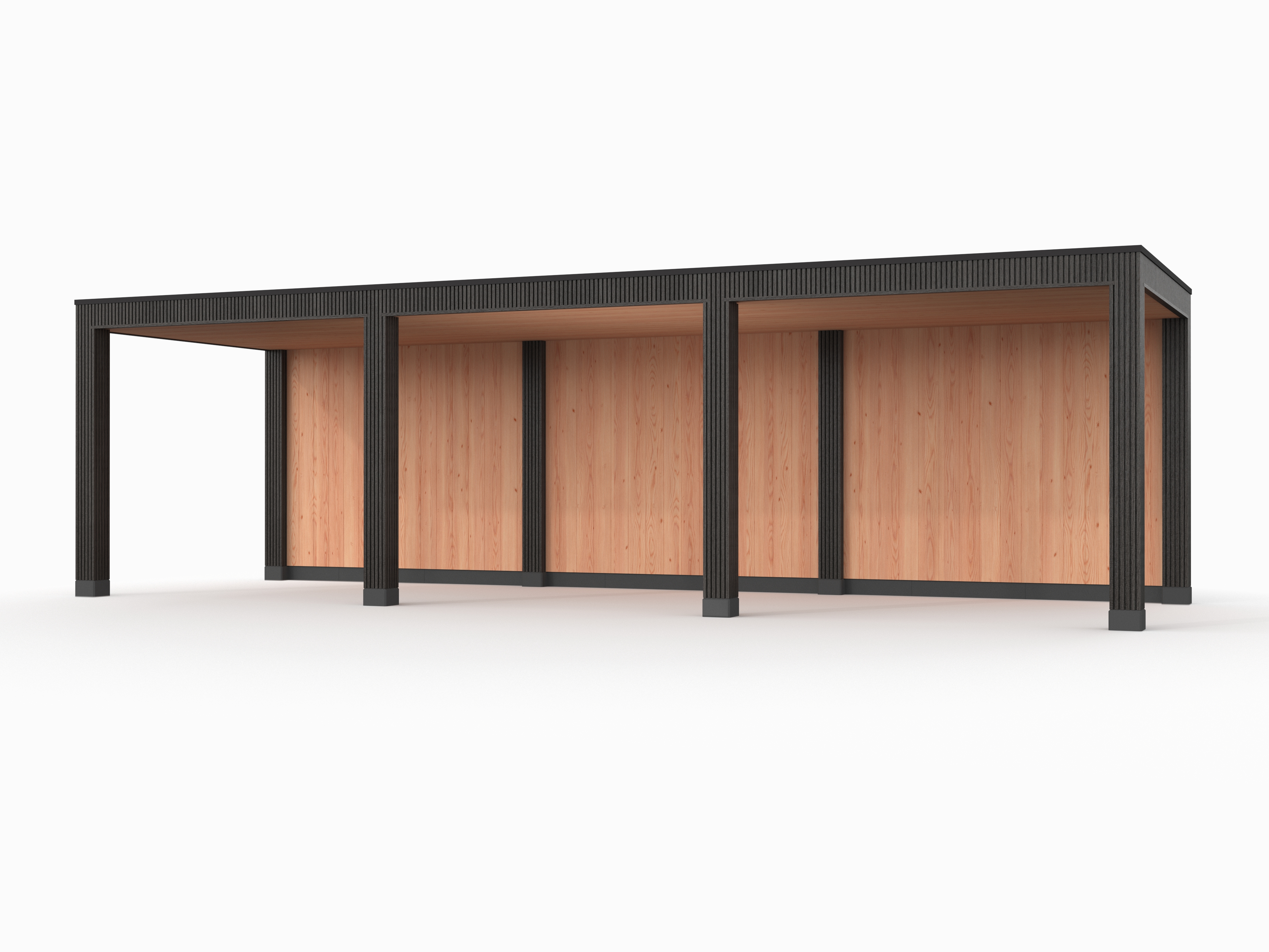 Douglas overkapping, 900 x 300, met achterwand, Westwood Rhombus Zwart - Afbeelding 1